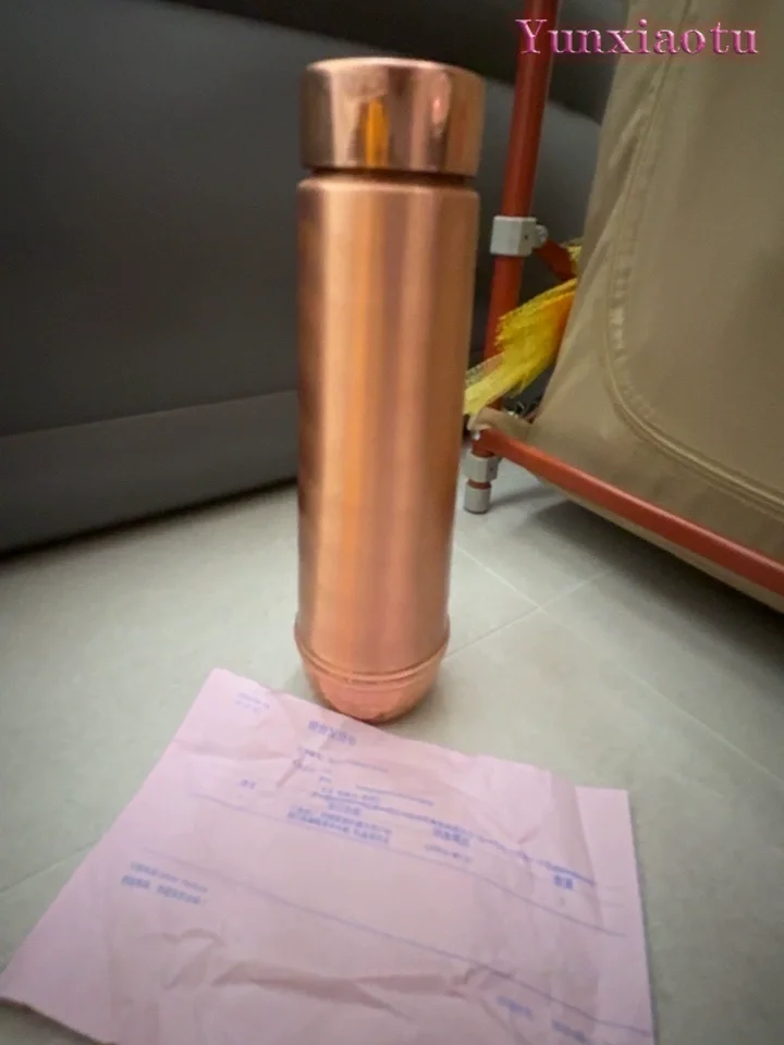 Pure Copper Water Bottle, Portable Leakproof Copper Drink Cup for Outdoor Travel Yoga, with Gift Box