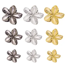 3pcs Large Small PVC Bauhinia Flower Hair Claw Clips for Women Girls Trendy Gold Silver Color Hairpin Accessories Styling Gifts