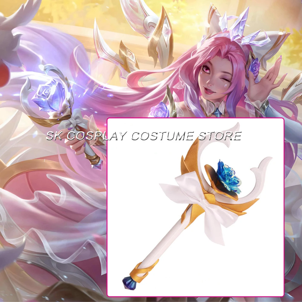 Gioco LOL Seraphine Cosplay Crystal Rose Seraphine microfono bacchetta donne Halloween Party Carnival Roleplay puntelli arma