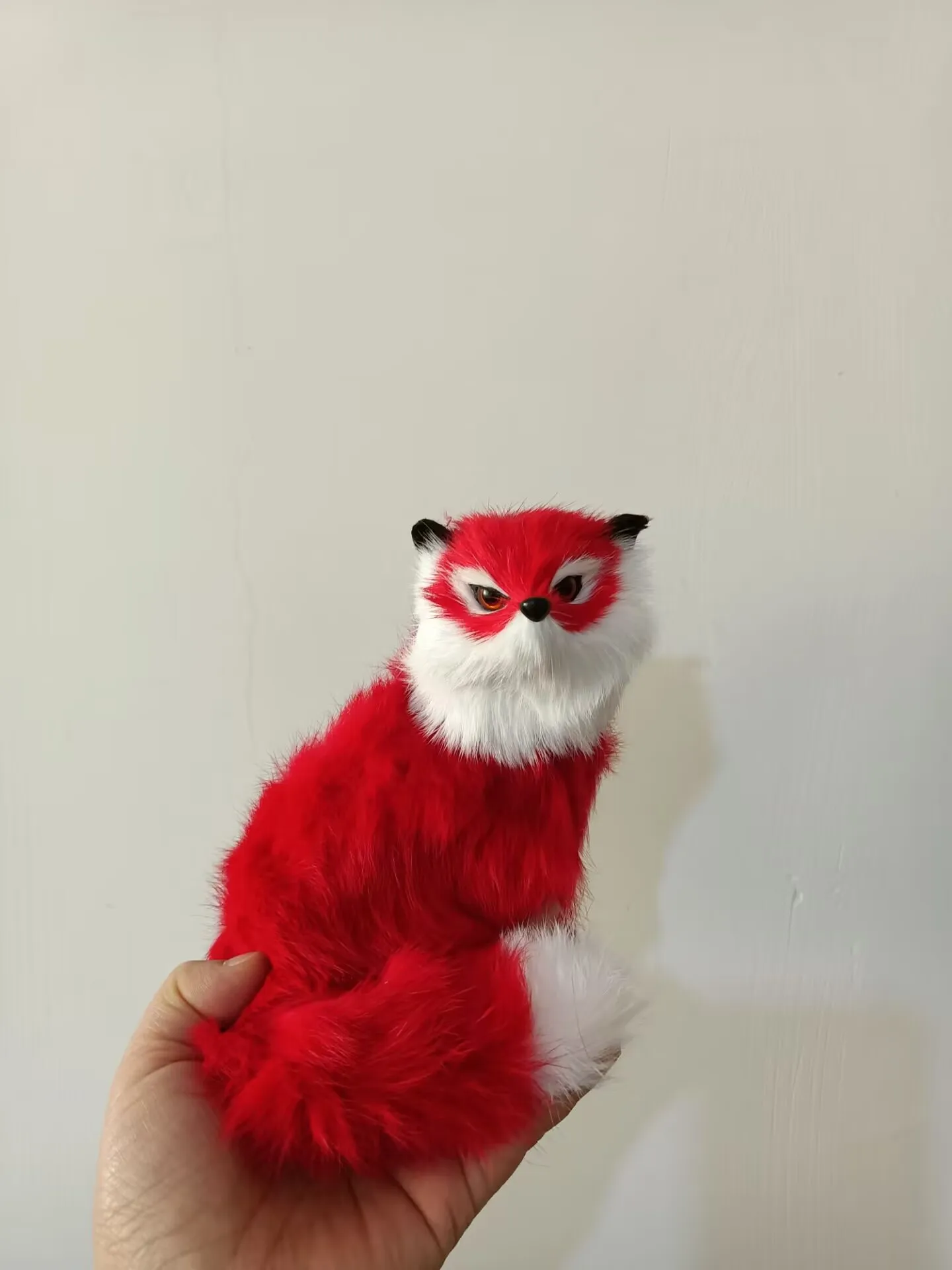 

cute simulation red fox model plastic&furs fox gift about 15cm xf1718
