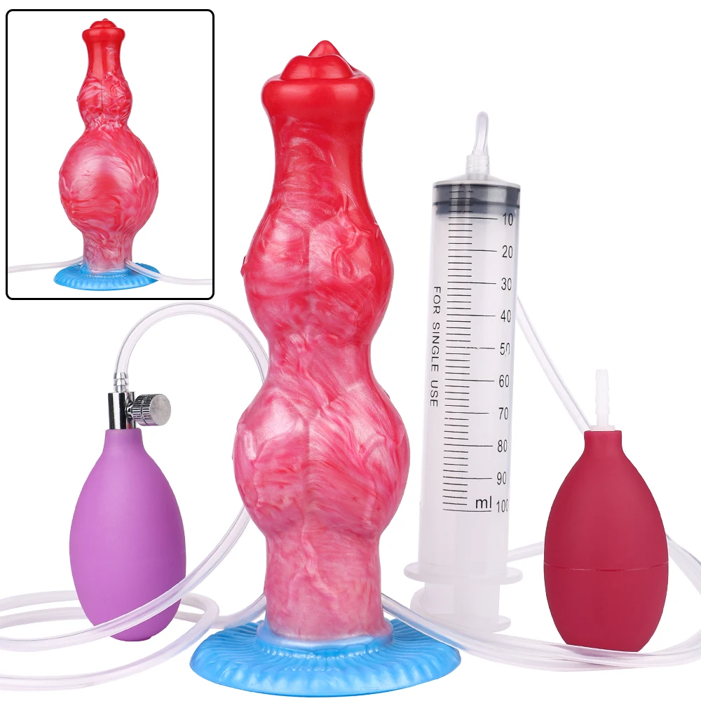 2026SXXY Large Ejaculation Dildo with Two Knot Inflatable Anal Plug  Squirting Penis Vaginal Masturbation Adult Sex Toys Unisex