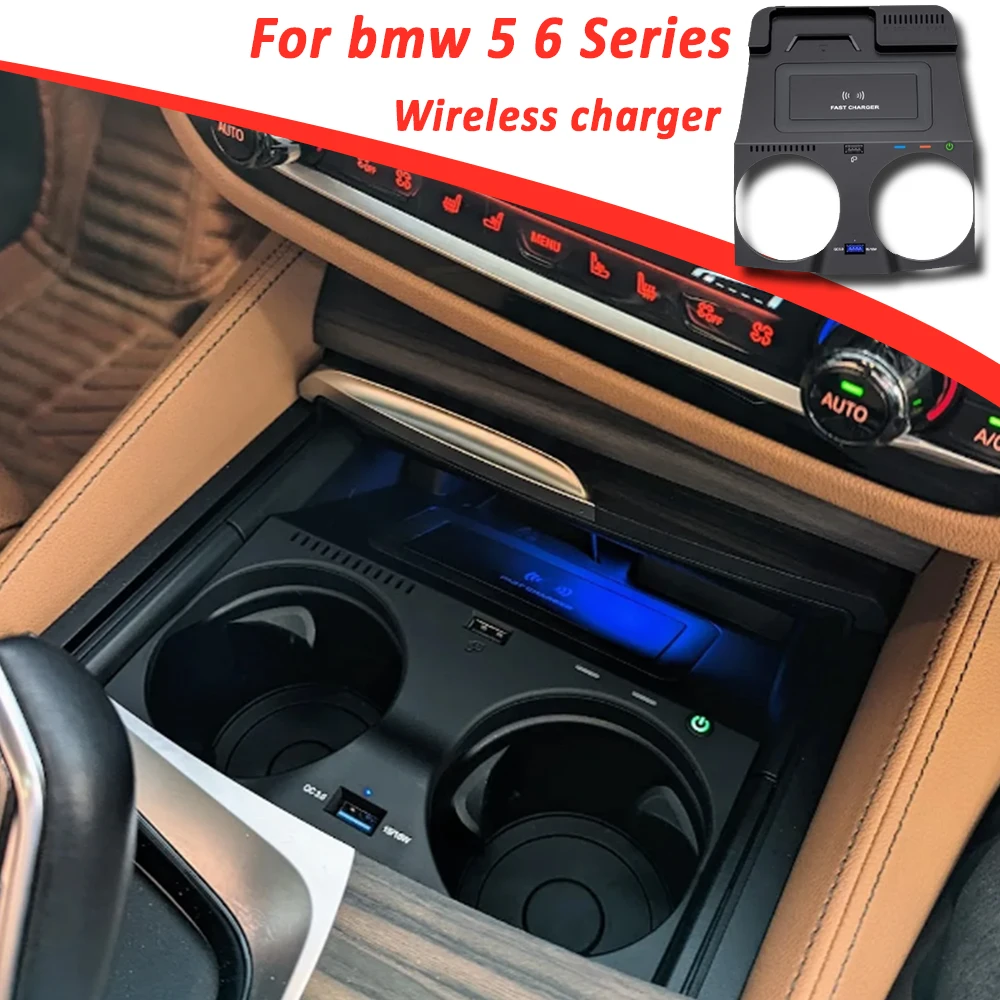 

Phone holder wireless charger For bmw 5 6 Series G30 G38 G32 6GT 2017-2020 Mobile charging pad fast charge accessories interior
