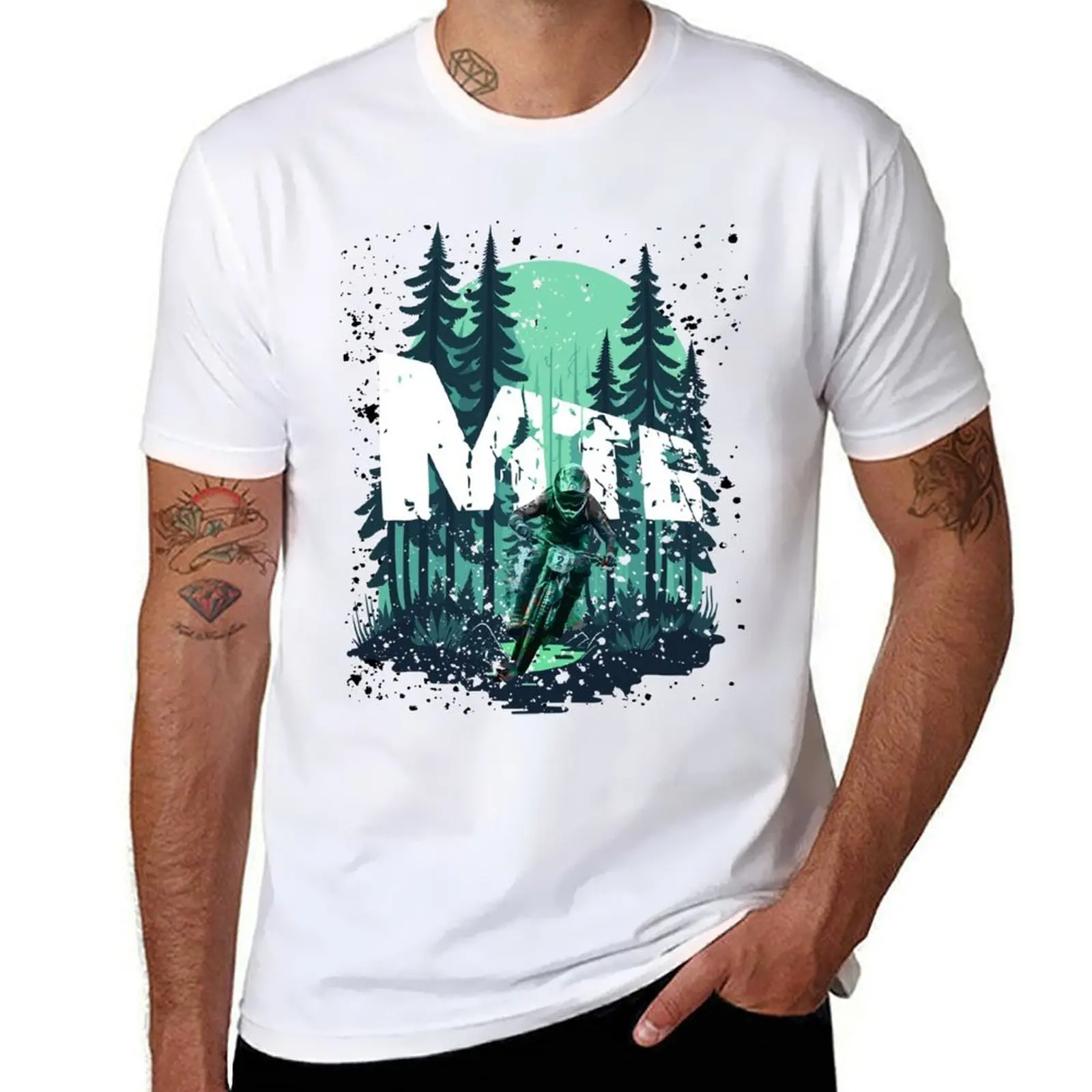 

Mountain bike racer - Downhill Thunder T-Shirt men t shirt cotton 100% funny t shirts dark humor T-Shirt