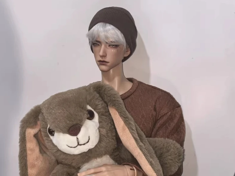 A07 الأطفال اليدوية لعبة العم ID75 uf75 mfd80 BJD إكسسوارات دمي بني أسود رمادي اللون نوع بسيط قبعة صوف 1 قطعة