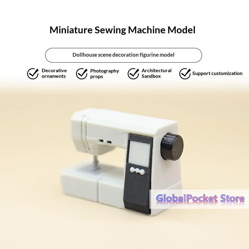 [TG823]Dollhouse Sewing Machine PLA Dollhouse Miniature Sewing Machine Good Texture Vintage Beautiful For Decoration