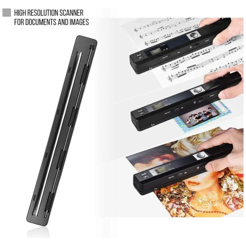 사진용 휴대용 스캐너 A4 문서 사진 영수증 책 JPG PDF 형식 900DPI 휴대용 비즈니스 스캐닝 장비 검정색