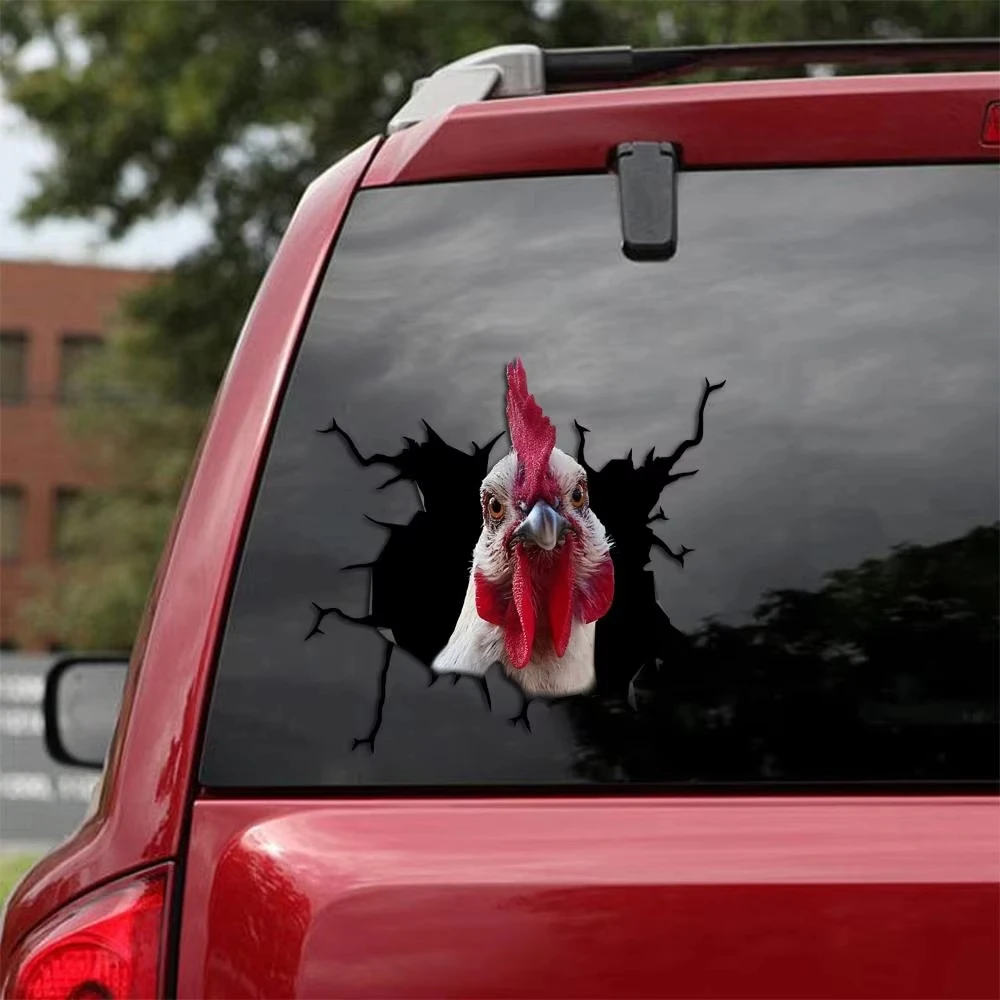 

3D CHICKEN CAR STICKER Cartoon Car Styling Wall Home Glass Window Door Laptop Truck Vinyl Decals