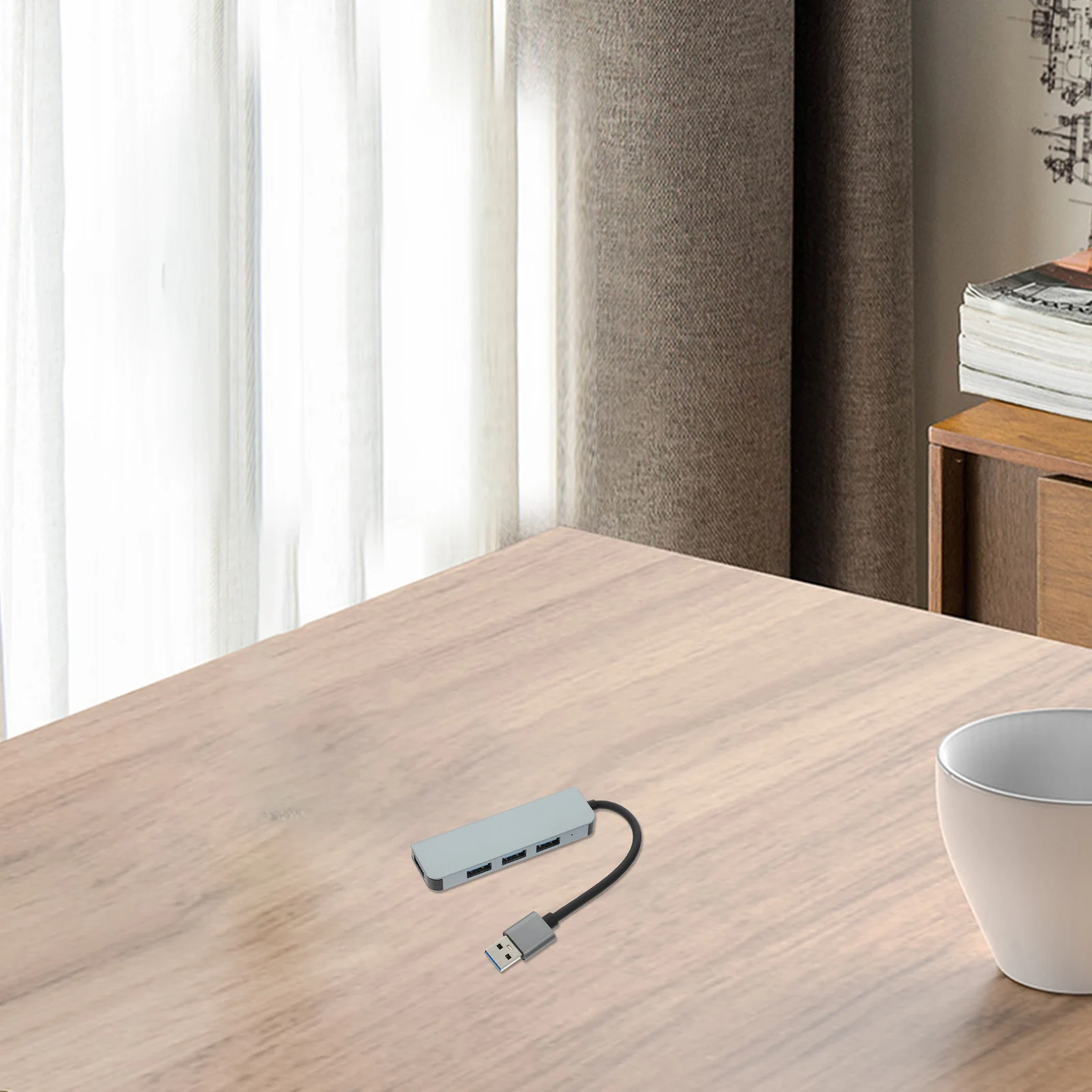 

Compact 4 Port USB Hub USB 3.0 and 2.0 Aluminum Alloy Port Expander for Laptop External Devices Connection Lightweight Hub