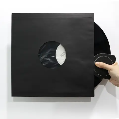 Protector interior de discos de vinilo con forro polivinílico, bolsas de almacenamiento de papel Kraft negro, fundas protectoras antiestáticas para álbum LP, 10/20 piezas