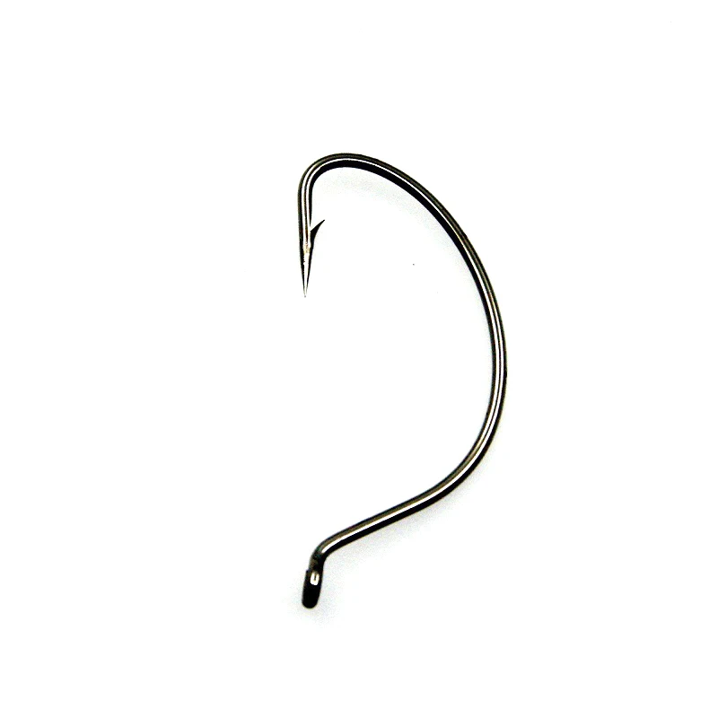 Crank Hook 500pcs/lot High Carbon Steel Black Nickel Worm Fishing Hooks Wide Gap Fishing Supplies Accessories for Perch Pesca