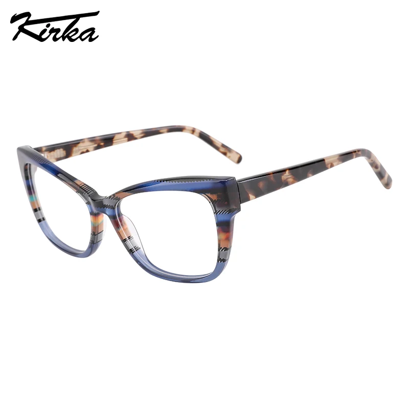 

Kirka Female Eyeglasses Flat Cat Eye Pattern Tortoise Frames Computer Glasses Women Thin Temple Glasses Eyewear WD3139