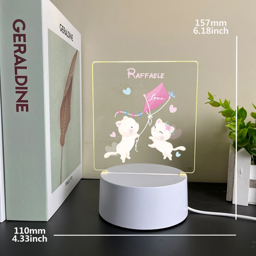 Personalized Custom Cat NEW  Children'S Lamp Valentine'S Day Bedside Lamp Decoration Children'S Gift