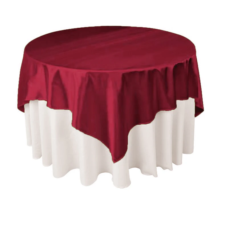 Nappe de Table Carrée en Satin 90x90 Pouces, Tissu Polyester Lavable, Décoration pour ix, Dîner, Banquet