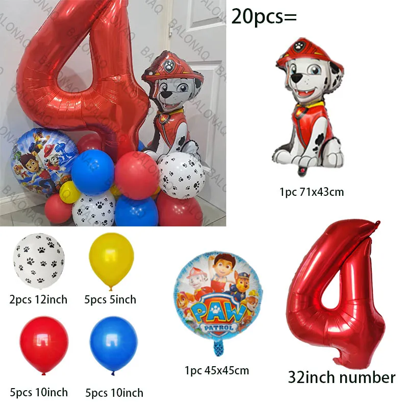 Globo de dibujos animados de la patrulla canina, suministros para fiesta de cumpleaños de niños, utilería para fotos, decoración del hogar, Baby