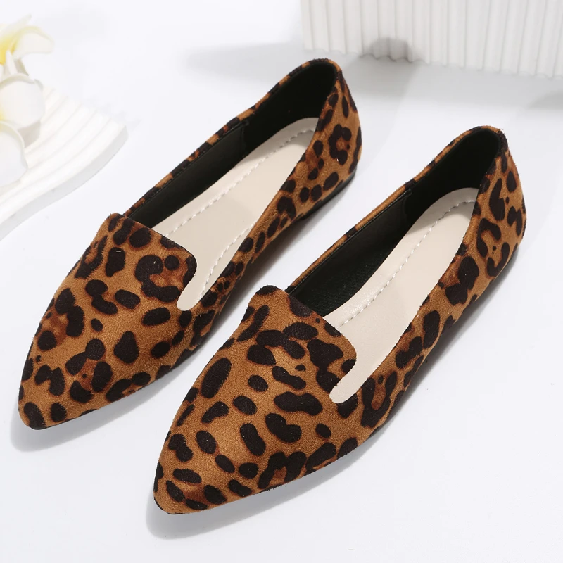 Summer Fashion New Sexy Outerwear Leopard Print Flat Pointed Toe Casual Comfortable Popular Sandals Walking Shoes