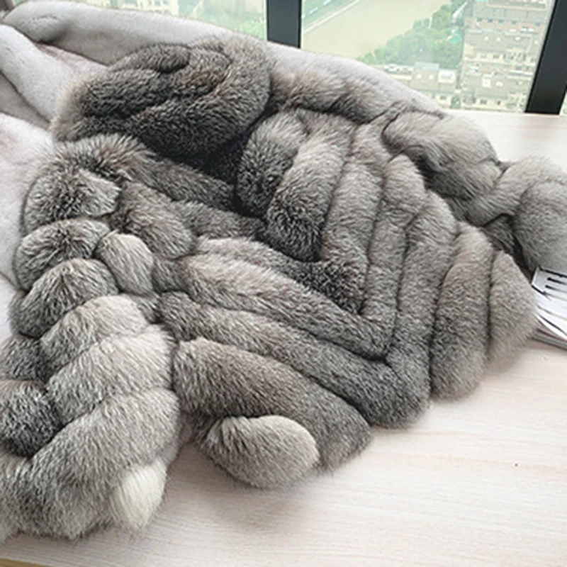 Warmer Damenmantel 2025, neue Mode, hochwertiger Damen-Pelzmantel, Wintersaison-Stil, dicker Fuchspelz mit Kapuze, Fell und Kunstpelz H714