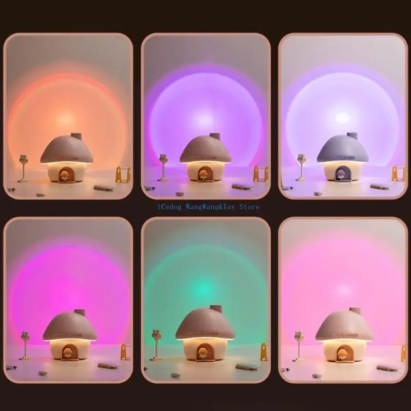 molf manidifier mushroom house cartoon mittoers home mini arian oil romatherapies device with led romosphere light