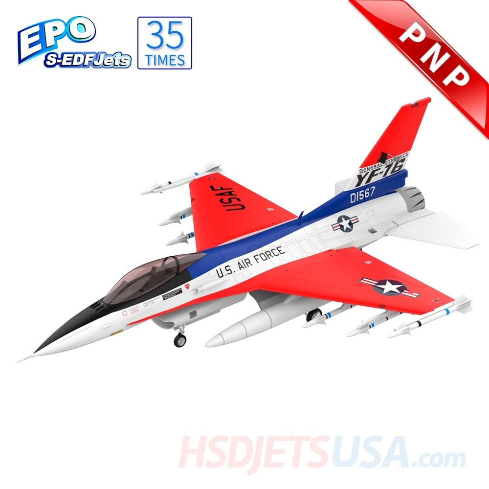 HSDJETS 105mm F16 F-16 RC EDF Plane Jet Model 12S PNP V2 with MFC2085 Half Metal EDF