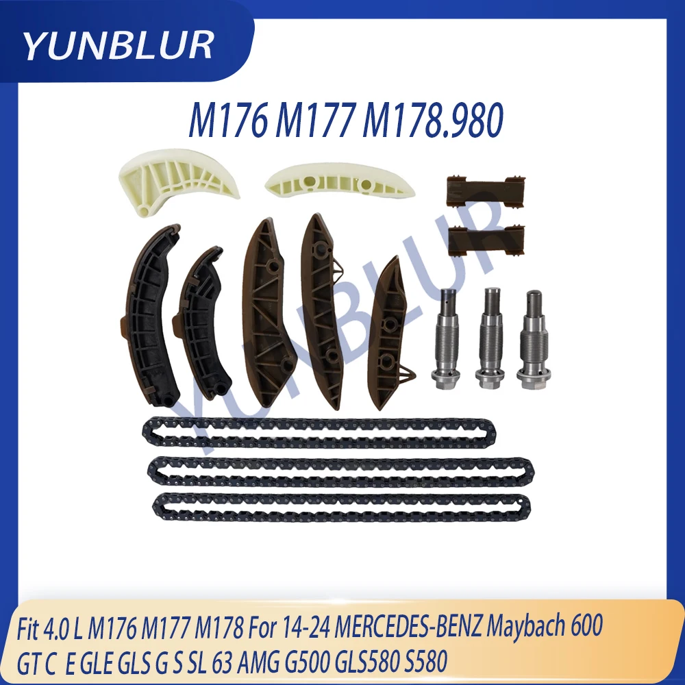 

Engine Timing Chain Guide Kit Fit 4.0 L M176 M177 M178 For 14-24 MERCEDES-BENZ Maybach GT C E GLE GLS G 63 AMG G500 GLS580 S580