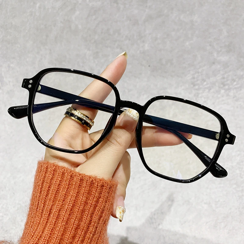 

Unisex Myopia Glasses Finished Ladies Retro Blue Light Blocking Eyeglasses Oversized Frame Near Sight Eyewear Diopter 0 TO -4.0