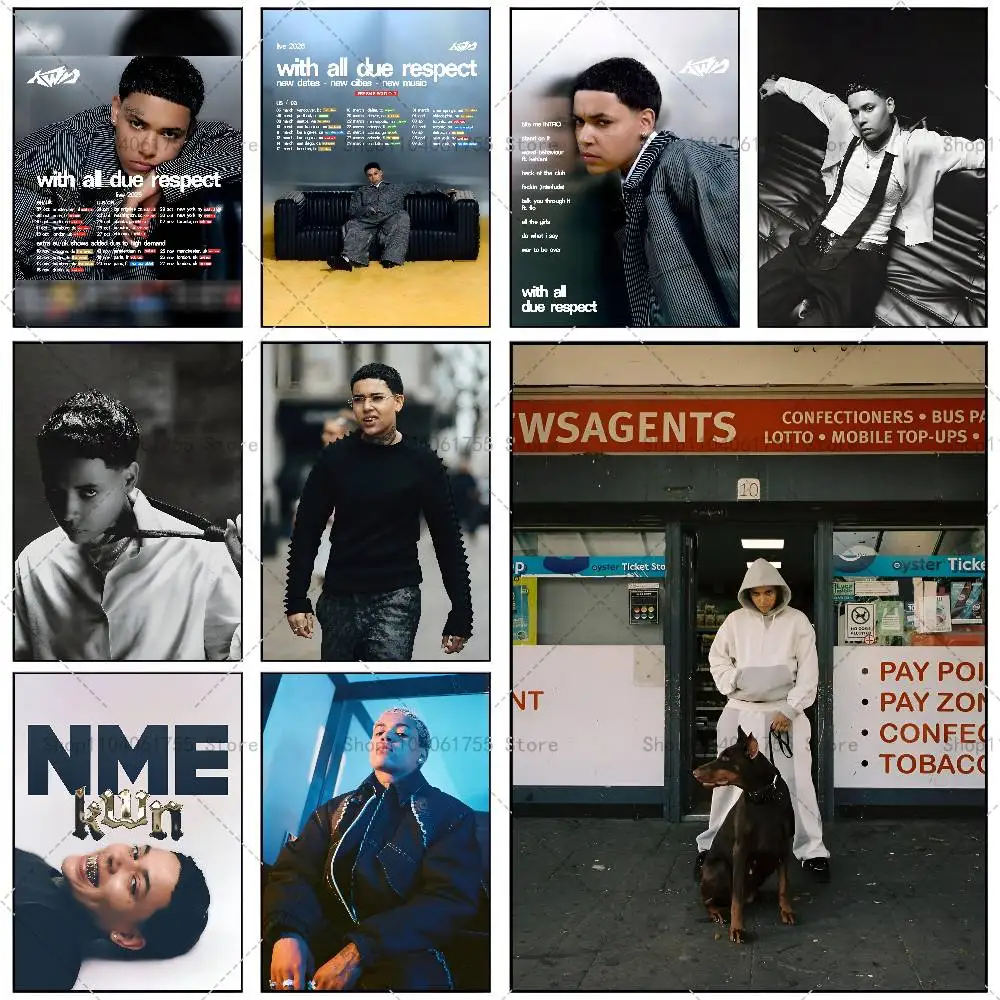 Rapper K-kwn Poster Self-adhesive Art Waterproof Paper Sticker Coffee House Bar Room Wall Decor