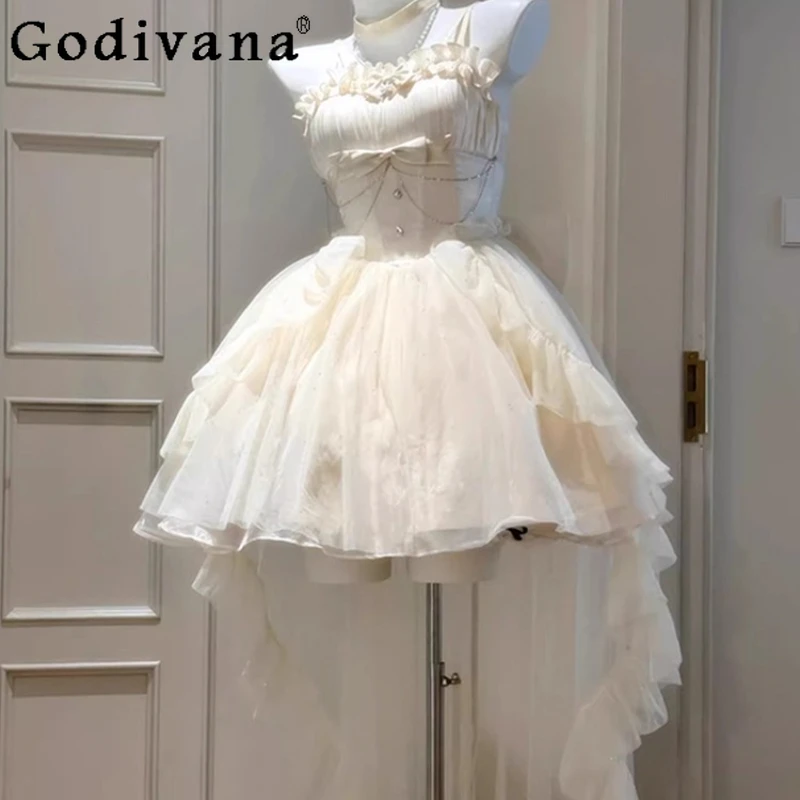 

Japanese Style Sweet Princess Dress for Women Lolita Cute Sweet Lolita Puffy Dress Female Birthday Party Dress with Trailing