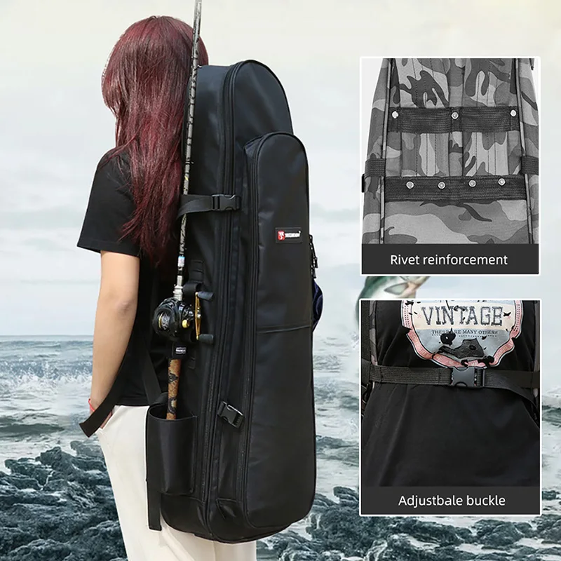 XA204G Mochila táctica para pesca impermeable con porta-cañas - imagen 2