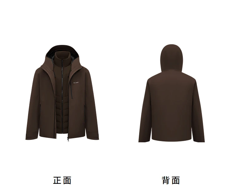 BOSIDENG 3‑In‑1 Outdoor Jacket 90 Goose Down 700+ Fill Power Detachable Liner Temperature Control Hooded Coat