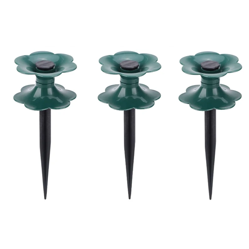 3PCS Garden Hose Guide Spike,Rust Free Long Spike Heavy Duty Petal Spin Tops Keep Hose From Kinking For Plant Protection