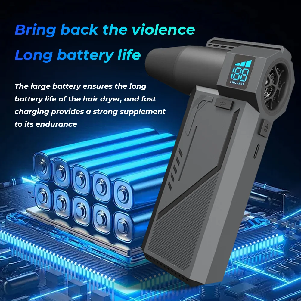 

Turbo Jet Blower 990000RPM Brushless Motor Powerful Air Blower 10000mAh digital display strong breeze High-speed Turbo Fan Tools