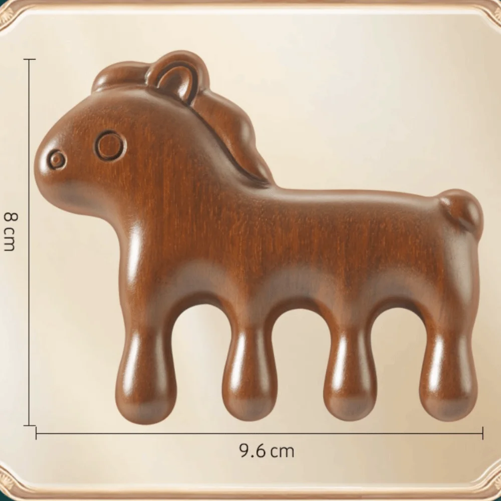 Hair Care Cute Pony Wooden Comb Thickened Portable Pony Comb Compact Anti-static Scalp Care Comb Daily Grooming