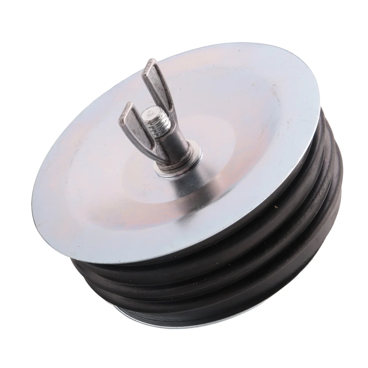 A88M 4In Steel Mechanical Test Plug,Sturdy Sewer Cleanout Cap with Galvanized Screw and Wing Nut Fit for Most Pipe Sink Pool