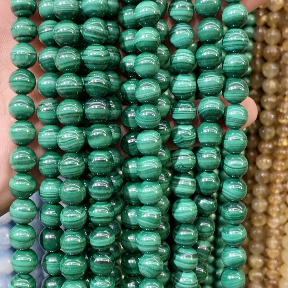 

AAA Natural 6/8/10mm Malachite Stone Beads Round Shape Loose Beads DIY Bracelet Necklace Jewelry Making