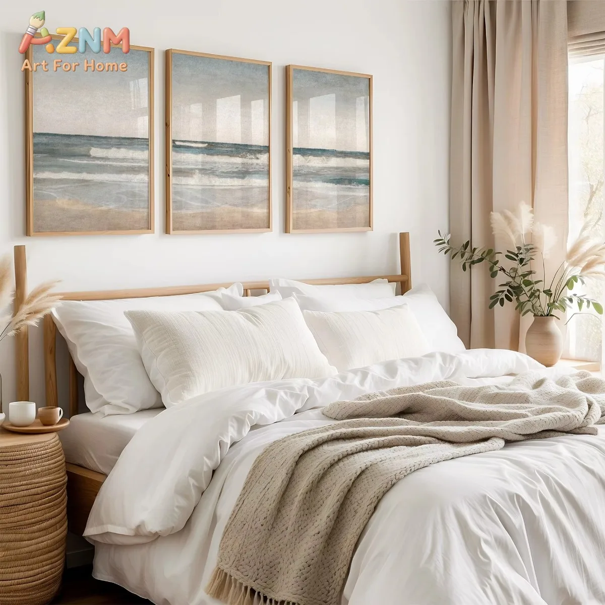 AZNM PRINT & SHIP Beach Landscape Prints Sea Landscape Printed Coastal Wall Art Beach House Wall Art Home Room Decor Gift - view 4