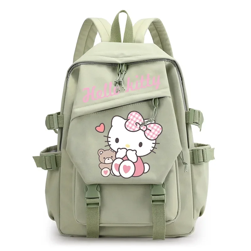 Sanrio tas punggung kanvas pria dan wanita, tas sekolah ringan motif kartun lucu untuk pelajar Hellokitty