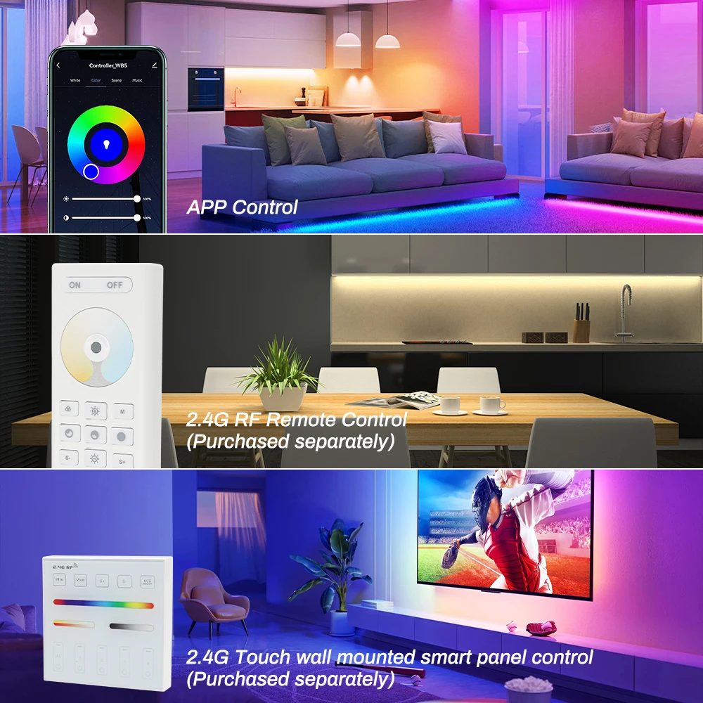 Wifi Alexa głos 5 w 1 kontroler asystent Google Zigbee RGB RGBW ct Smart Dimmer BT pasek światła LED IOS Android Tuya 12V 24V