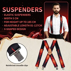 MELOTOUGH Men's Suspenders Fully Elastic 2 Inch Wide X Back Heavy Duty Work Suspenders Tool Belt Suspenders Man Suspend