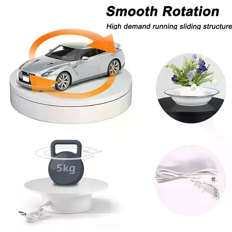 15/20cm Rotating Display Stand 360 Electric Turntable Jewelry Jewellery Display