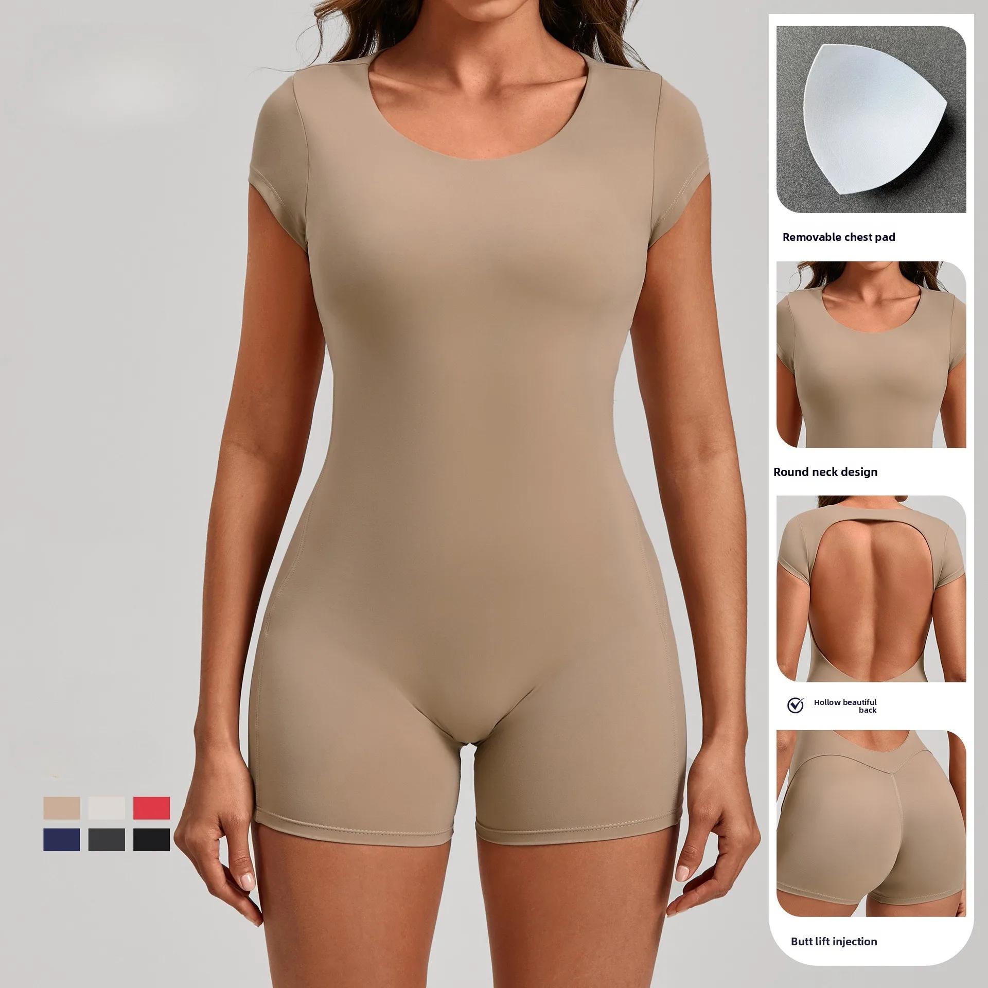 summer Yoga Jumpsuit Fitness Sports Overalls Gym Clothing Set Wear Pilates Workout Clothes Women Short Sleeves Outfit Activewear