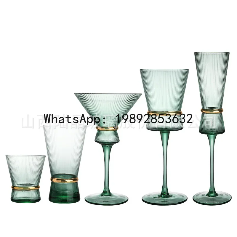i5.15 Phnom Penh Color Gold Belt Wine Glass Set, Cocktail Glass Wine Set, Champagne Goblet