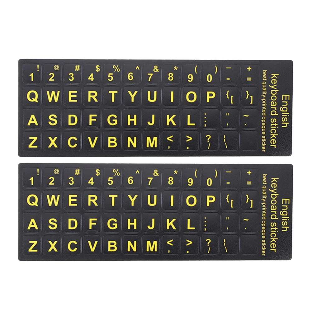 

2Pcs Typing Stickers for Keyboard PVC Finish Non Slip Grip High Durability Laptop Desktop English Letters English Letter Sticker