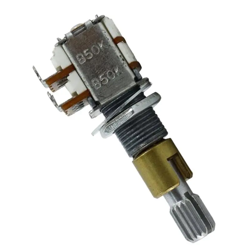 FD Metal Double Axis Double Adjustable 6-Pin B50K Potentiometer,Knurled Spline Shaft Guitar Instrument Parts Design-AT20