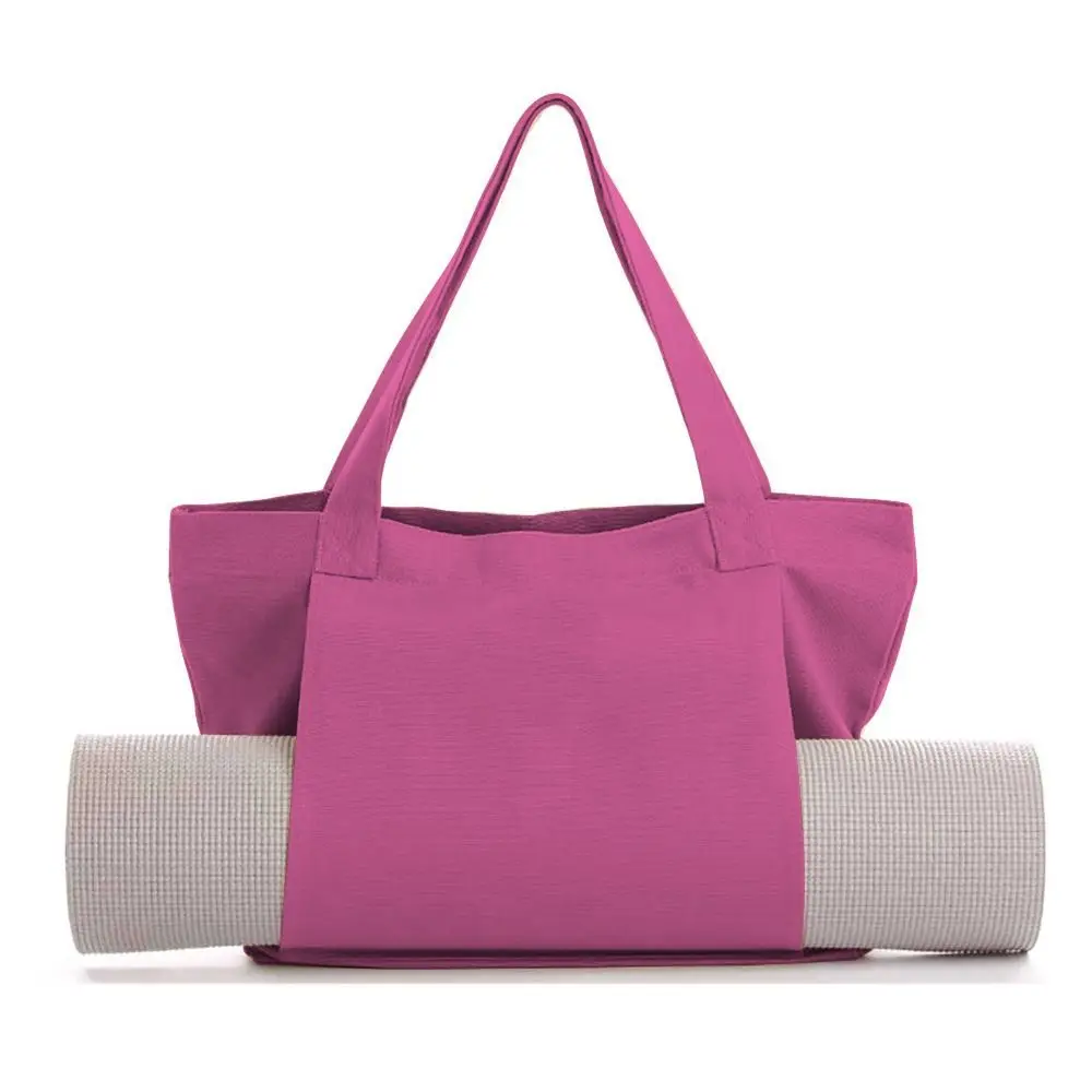 Large Capacity Yoga Mat Carry Bag Lightweight Thick Canvas Multifunctional Yoga Bag Foldable Washable Pilates Mat Case Travel