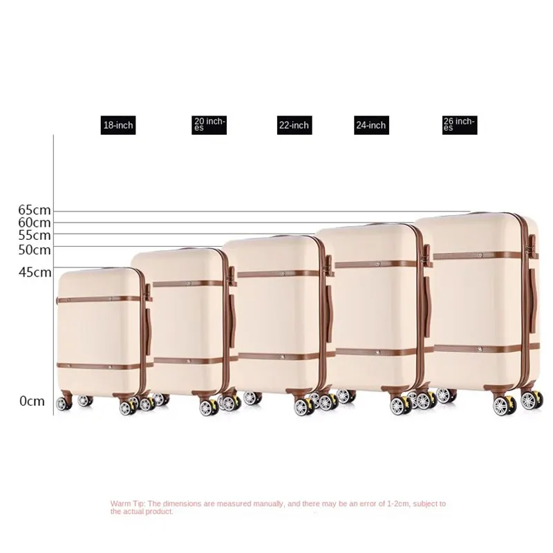 2024 New Retro Luggage Women Small Boarding Suitcase Trolley Case 20 inch Password Suitcase Sets Men