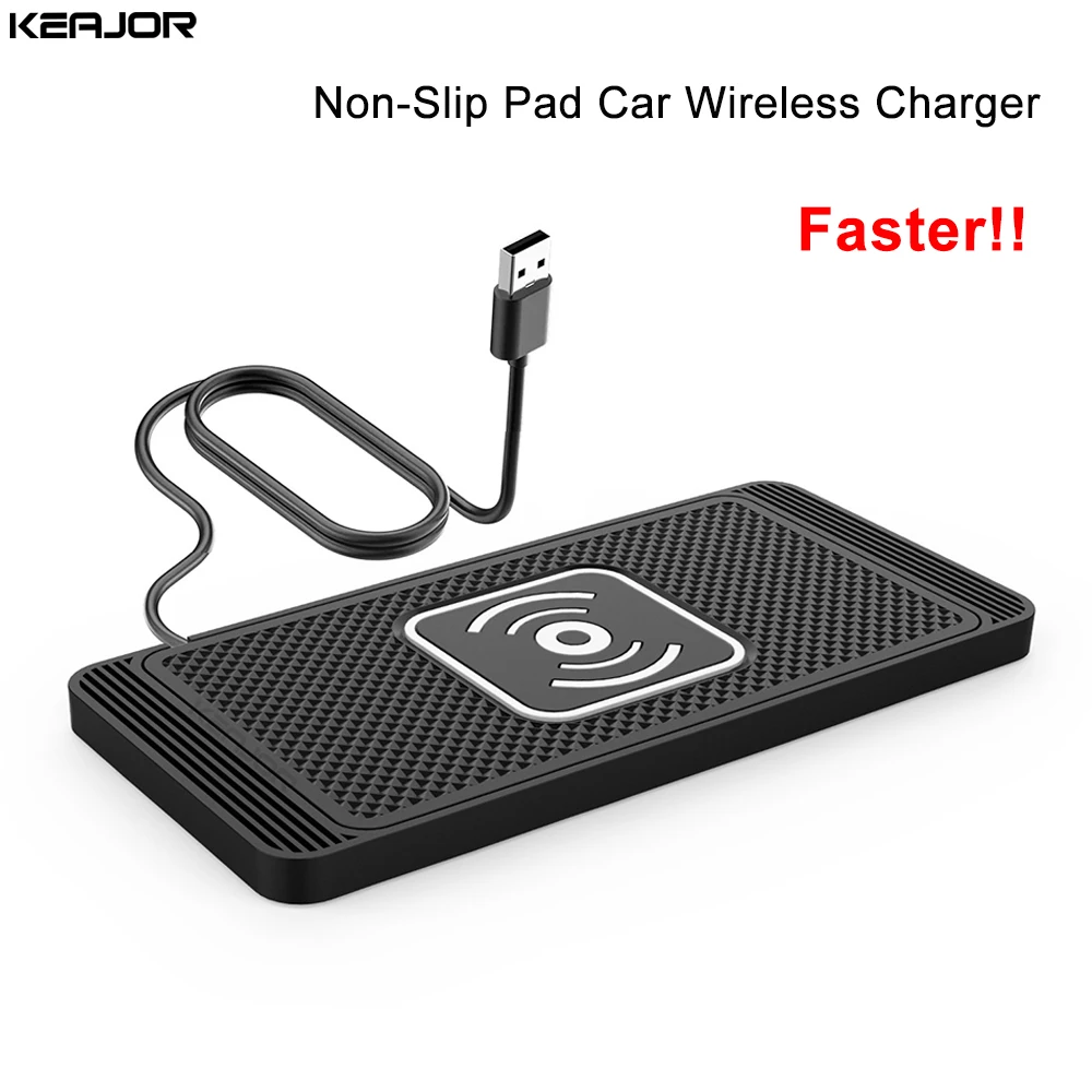 Car Wireless Charger Silicone Non-Slip Pad for iPhone 15 14 13 12 Samsung S24 S23 Xiaomi Car Phone Fast Induction Charging Pad