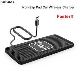 Car Wireless Charger Silicone Non-Slip Pad for iPhone 15 14 13 12 Samsung S24 S23 Xiaomi Car Phone Fast Induction Charging Pad