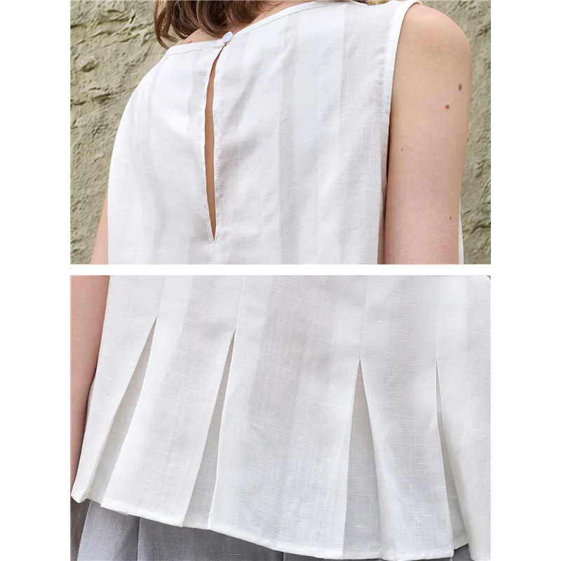 

【SEE】Women's Linen Sleeveless Tank Tops Summer Shirts Casual Blouses