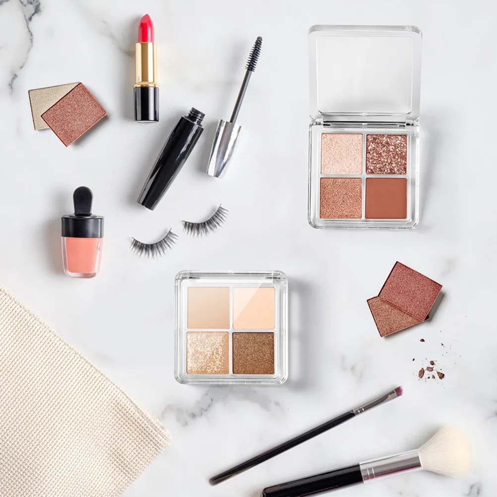 

10 шт. футляров для теней для век, пустые контейнеры для путешествий, легкие органайзеры для румян и тональной основы, прозрачные коробки для теней