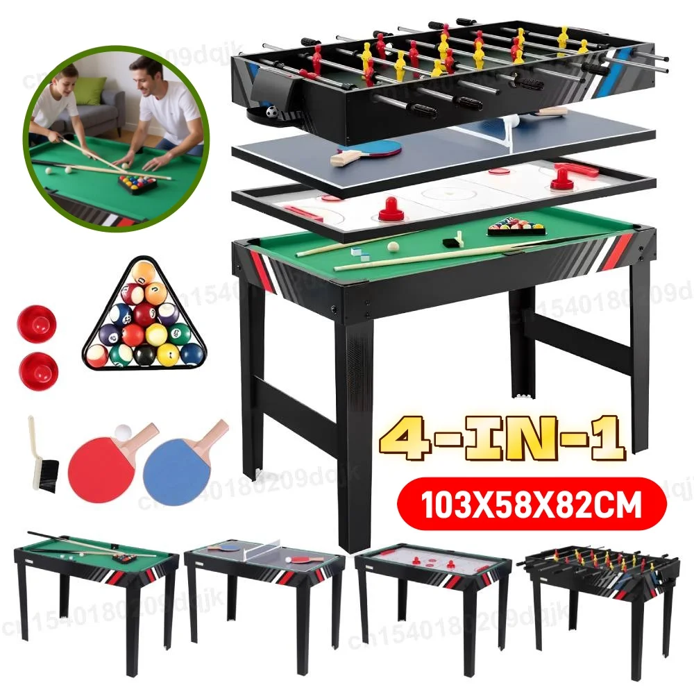 

4-In-1 Game Table Multi Combination Game Table Family Party Tables Game Football/Billiards/Ice Hockey/Table Tennis 103X58X82cm