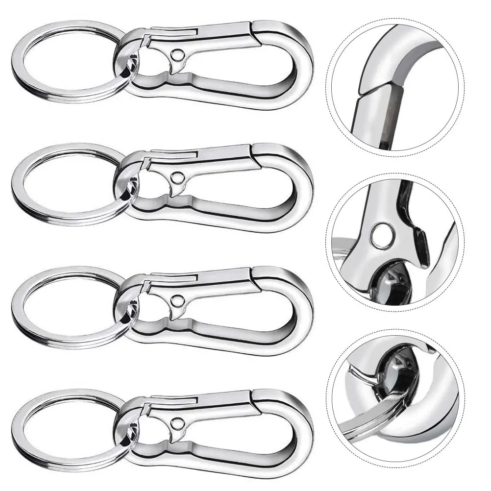 8Pcs Waist Hanging Key Rings Metal Carabiner Clip Sturdy Zinc Alloy Keychain Clip Holder for Car Keys Backpack Pants Loop